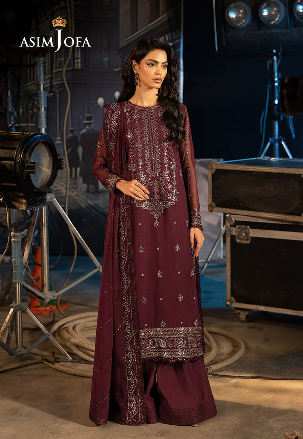 AJLFF-06 Embroidered Chiffon 3 Pcs