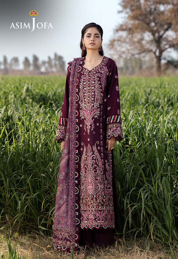 AJELL-12 EMBROIDERED LAWN 3 PCS
