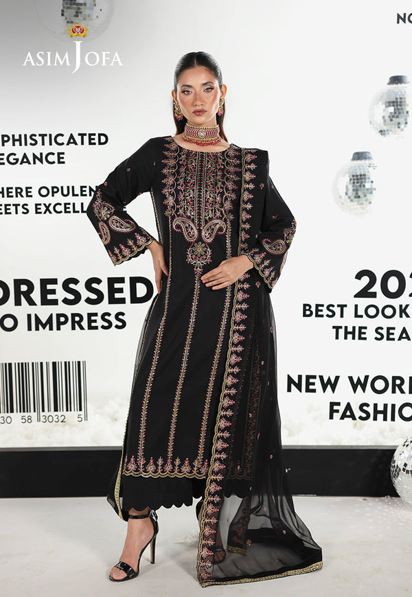 AJUEV-03 EMBROIDERED SILK UNSTITCHED 3 PCS