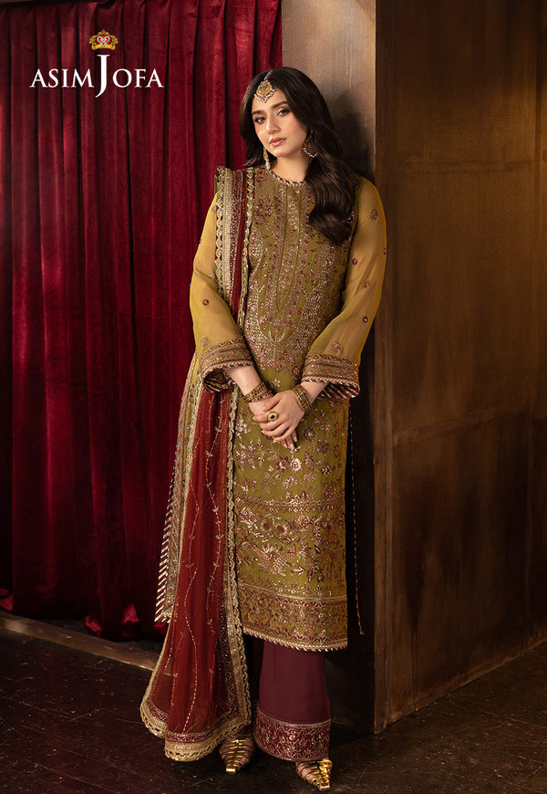 AJFO-07 EMBROIDERED CHIFFON UNSTITCHED 3 PCS