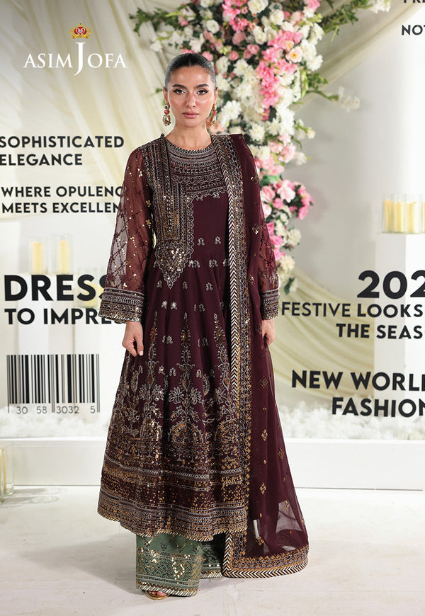 AJUEV-09 EMBROIDERED CHIFFON UNSTITCHED 3 PCS