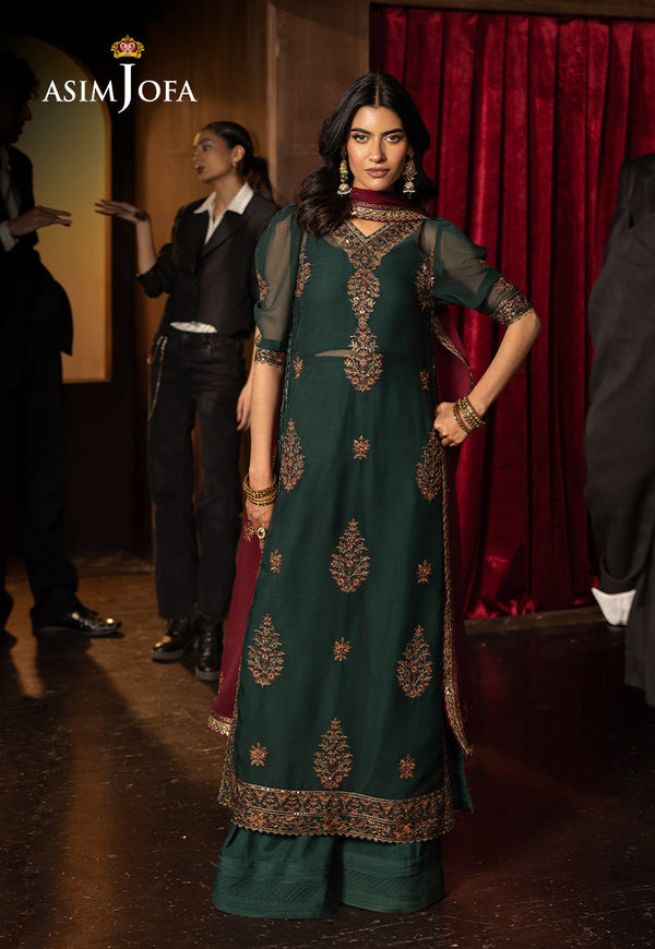 AJLFF-02 Embroidered Chiffon 3 Pcs
