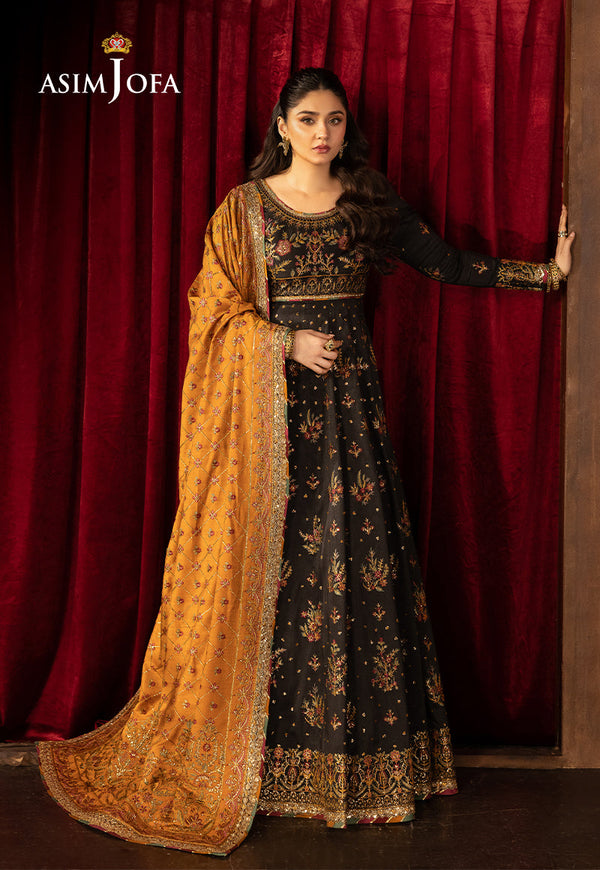 AJLFF-19 Embroidered Silk 3 Pcs