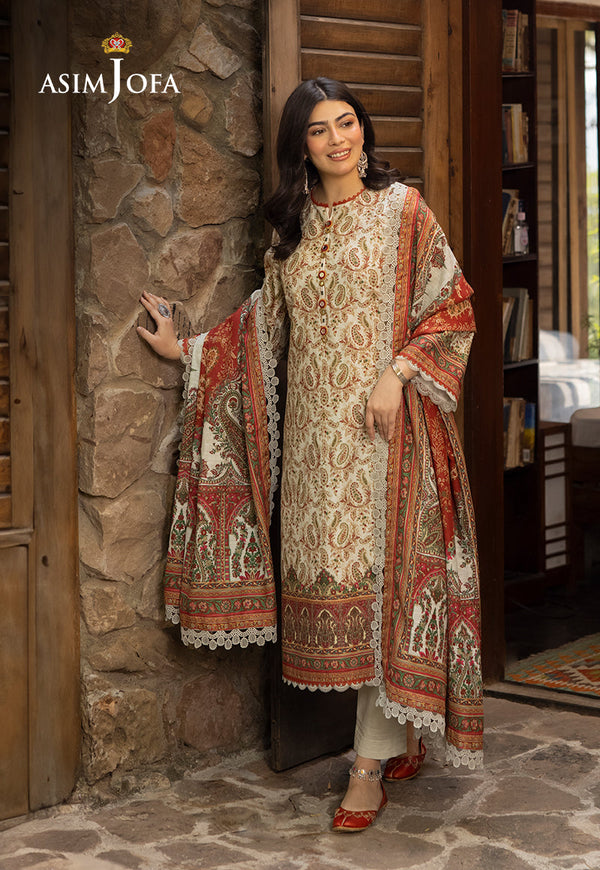 AJUW-44 PRINTED KHADDAR 3 Pcs