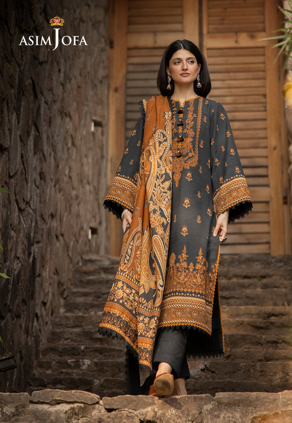 AJUW-37 PRINTED KHADDAR 3 Pcs