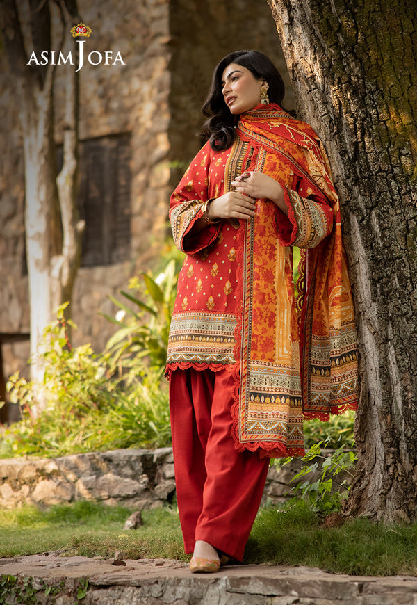 AJUW-47 PRINTED KHADDAR 3 Pcs