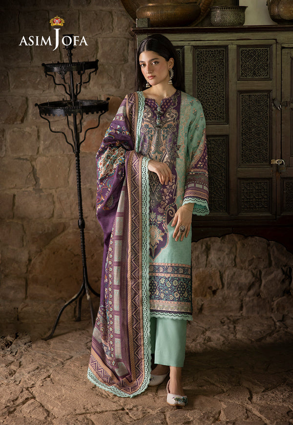 AJUW-57 PRINTED KHADDAR 3 Pcs