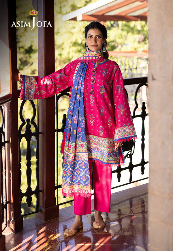 AJUW-55 PRINTED KHADDAR 3 Pcs