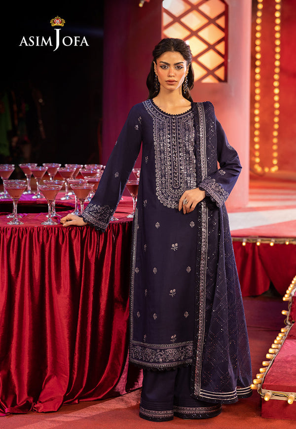 AJLFF-03 Embroidered Silk 3 Pcs