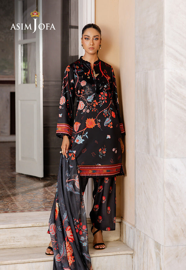 AJPB-200 PRINTED CHARMEUSE SILK 3 PCS
