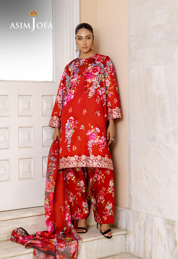 AJPB-197 EMBROIDERED CHARMEUSE SILK 3 PCS