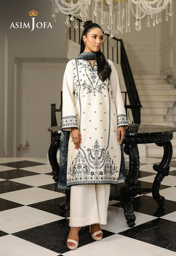 AJMCH-08 EMBROIDERED CAMBRIC UNSTITCHED 3 PCS
