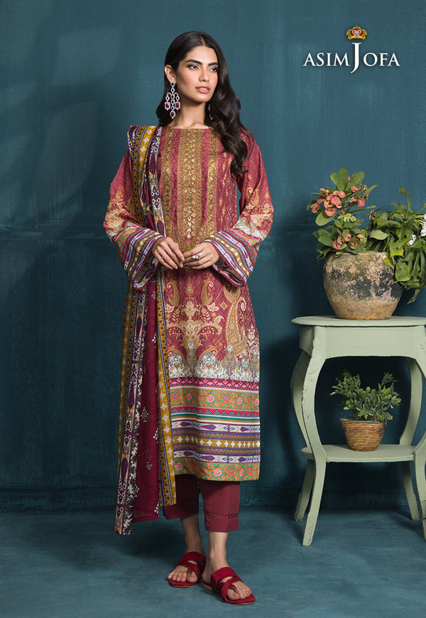 AJGR-19 EMBROIDERED SWISS LAWN 3 PCS