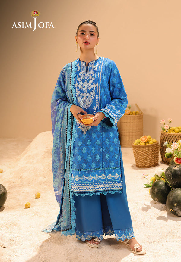 AJUBU-24 Printed Embroidered Lawn 3 Pcs