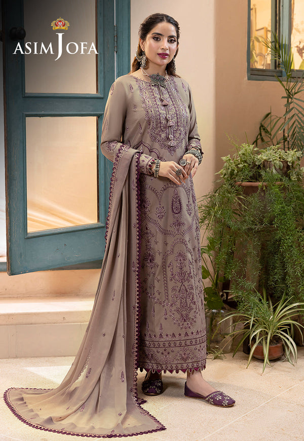AJSWD-23 EMBROIDERED STITCHED 3 PCS