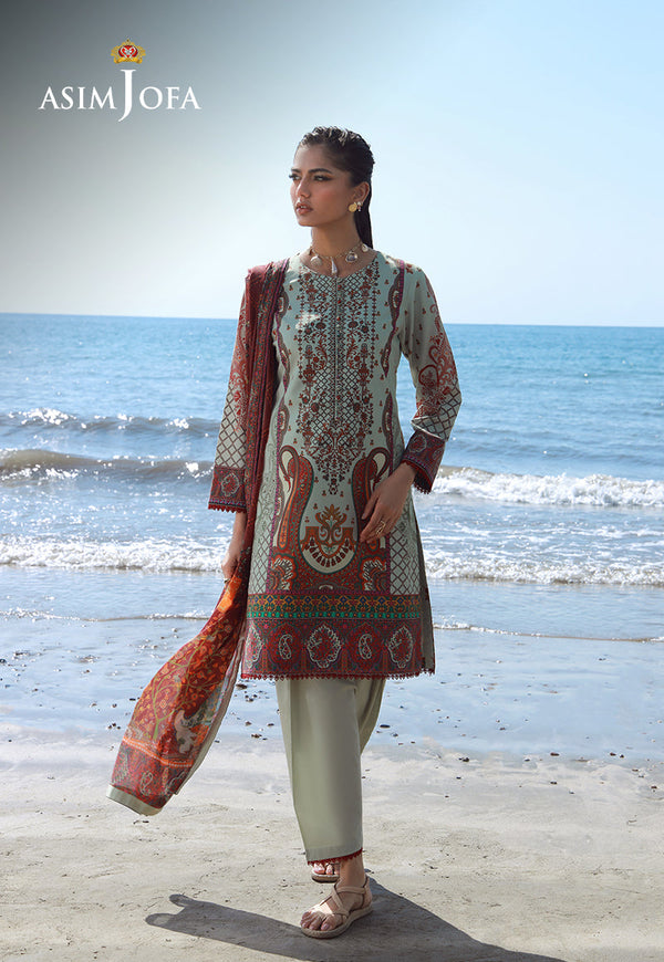 AJPB-170 PRINTED ARABIC LAWN 3PCS