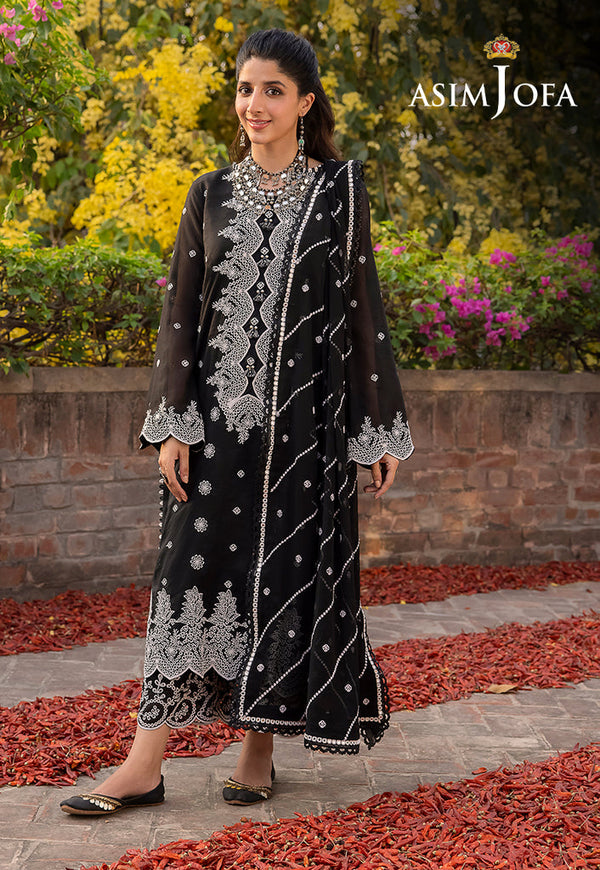 AJSW-19 EMBROIDERED LAWN SILK 3 PCS