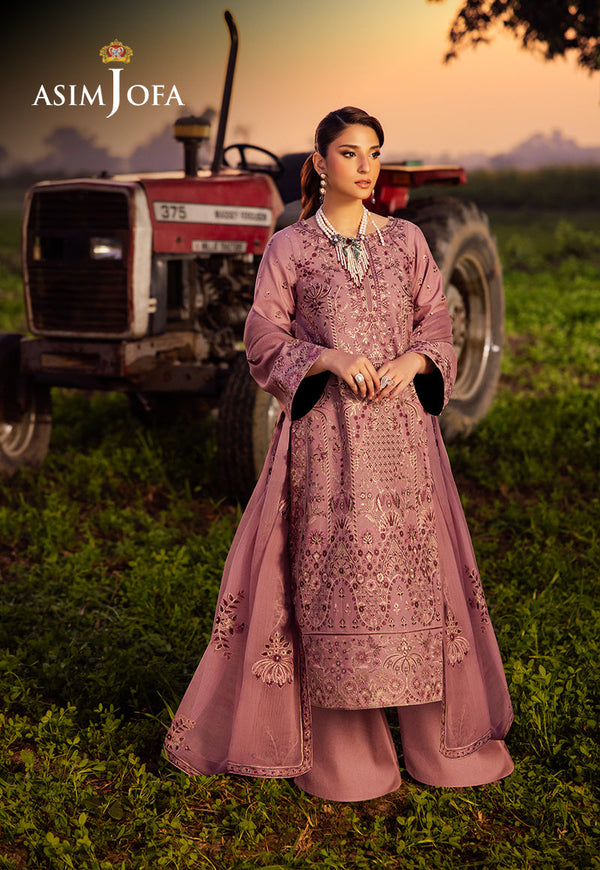 AJELLB-02 EMBROIDERED LAWN STITCHED 3 PCS