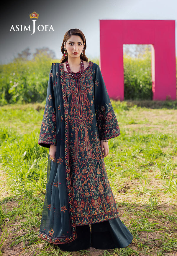 AJELLB-04 EMBROIDERED LAWN STITCHED 3 PCS