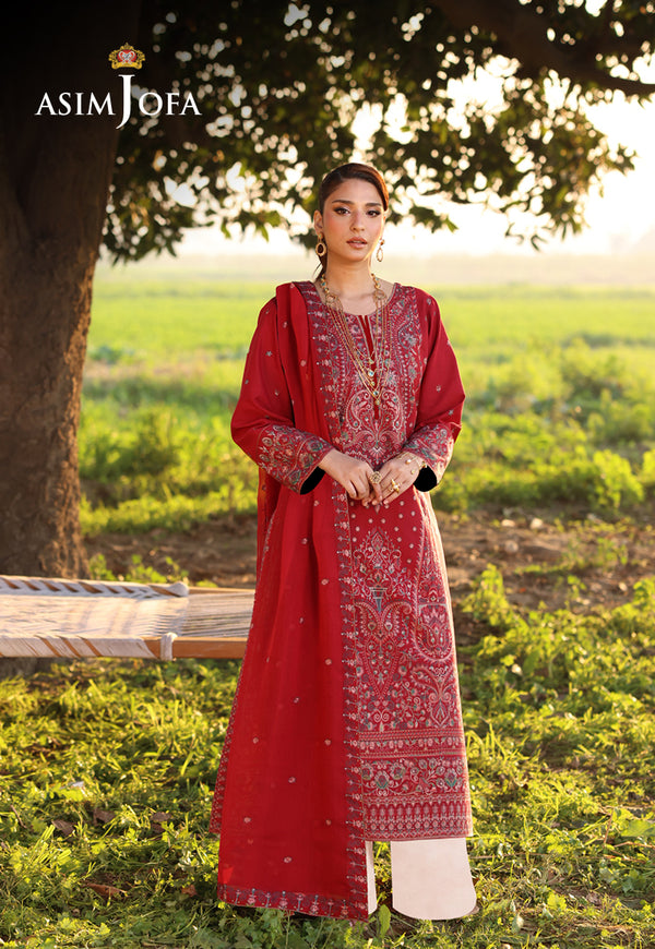 AJELLB-06 EMBROIDERED LAWN STITCHED 3 PCS