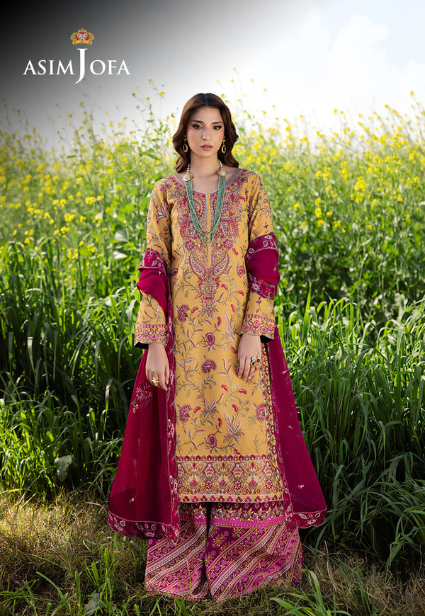 AJELLB-07 EMBROIDERED LAWN STITCHED 3 PCS