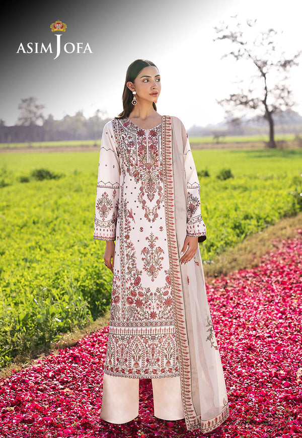 AJELLB-08 EMBROIDERED LAWN STITCHED 3 PCS