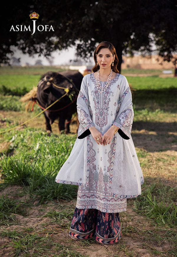 AJELLB-10 EMBROIDERED LAWN STITCHED 3 PCS