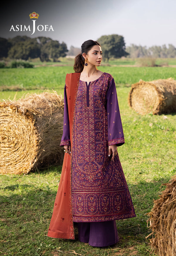 AJELLB-13 EMBROIDERED LAWN STITCHED 3 PCS