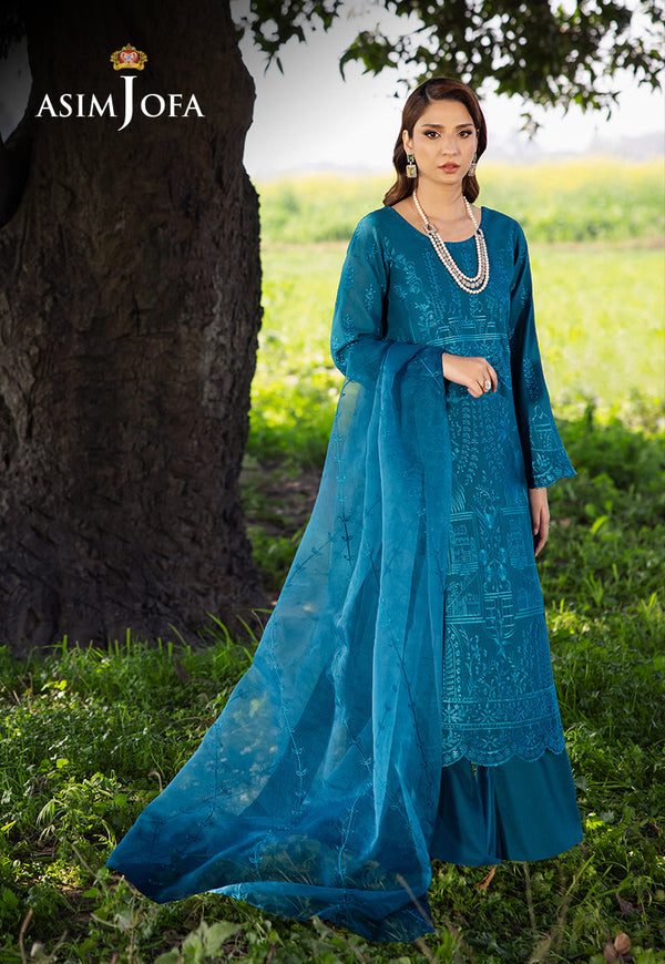 AJELLB-17 EMBROIDERED LAWN STITCHED 3 PCS