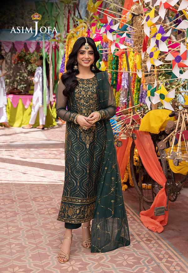 AJEMB-16 EMBROIDERED NET STITCHED 3 PCS