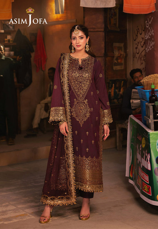 AJKK-01 EMBROIDERED TWISTED SILK 3 PCS