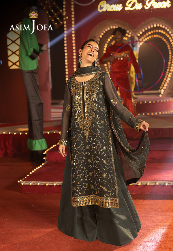 AJLLFB-02 Embroidered Chiffon Stitched 3 Pcs