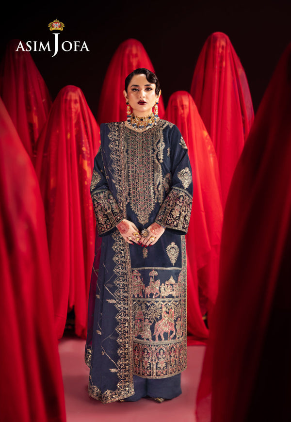 AJMVB-11 EMBROIDERED VELVET STITCHED 3 PCS