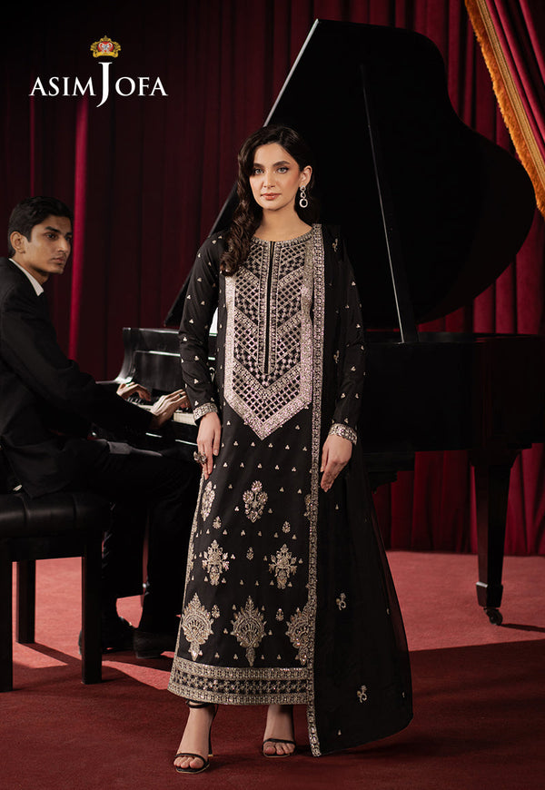 AJPFB-01 EMBROIDERED SILK STITCHED 3 PCS