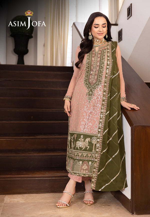 AJSMB-40 EMBROIDERED CHIFFON STITCHED 3 PCS