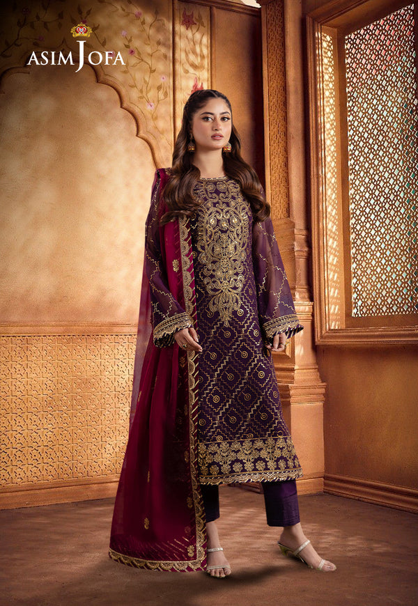 AJCFP-02 EMBROIDERED CHIFFON STITCHED 3 PCS