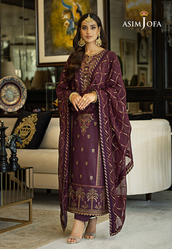 AJRN-13 EMBROIDERED LAWN SILK 3 PCS